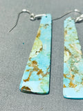 Native American Awesome Santo Domingo Large Turquoise Slab Pendant Earrings-Nativo Arts