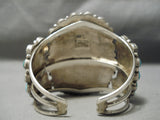 Tremendous Vintage Native American Navajo Teardrop Cluster Turquoise Sterling Silver Bracelet-Nativo Arts