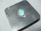 Incredible Vintage Native American Navajo Blue Diamond Turquoise Sterling Silver Trinket Box-Nativo Arts