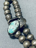 One Of The Best Vintage Native American Navajo Turquoise Grizzly Sterling Silver Choker Necklace-Nativo Arts