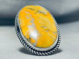 Jake Francosa San Felipe Honey Bee Jasper Sterling Silver Ring-Nativo Arts