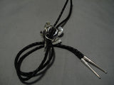 Exceptional Vintage Native American Navajo Hand Carved 3d Horny Toad Sterling Silver Bolo Tie-Nativo Arts