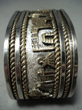Important Native American Navajo Sterling Silver 12k Gold Storyteller Bracelet-Nativo Arts