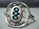 Special Vintage Native American Navajo Sleeping Beauty Turquoise Sterling Silver Bracelet Old-Nativo Arts