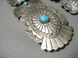 Superior Vintage Native American Navajo Jen Blackgoat Sterling Silver Turquoise Concho Belt-Nativo Arts