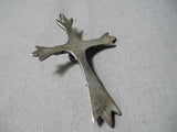 Beautiful Vintage Native American Navajo Bisbee Turquoise Sterling Silver Cross Pendant-Nativo Arts