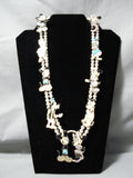 Intricate Vintage Native American Navajo Turquoise Sterling Silver Squash Blossom Necklace-Nativo Arts
