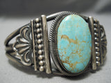 Opulent Vintage Native American Navajo Carico Lake Turquoise Sterling Silver Bracelet-Nativo Arts