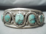Native American Important Snake Vintage Navajo Royston Turquoise Sterling Silver Snake Bracelet-Nativo Arts