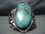 Towering Vintage Native American Navajo Royston Turquoise Sterling Silver Bracelet-Nativo Arts