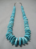 Exceptional Vintage Native American Navajo Thick Turquoise Sterling Silver Necklace-Nativo Arts