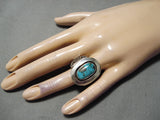 Important Vintage Native American Navajo Tommy Jackson Morenci Turquoise Sterling Silver Ring-Nativo Arts