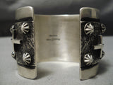 Important Vintage Native American Navajo Ronnie Willie Sterling Silver Cross Bracelet Cuff-Nativo Arts