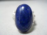 Important Navajo Lapis Sterling Silver Ring Native American-Nativo Arts