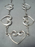 Sweet Navajo Sterling Silver Swirling Heart Necklace Native American-Nativo Arts