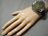 One Of Best Vintage Native American Navajo Royston Turquoise Sterling Silver Oyster Bracelet-Nativo Arts