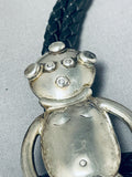 Towering Mudhead Benally Vintage Native American Navajo Sterling Silver Bolo Tie-Nativo Arts