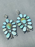 Best Vintage Native American Navajo Turquoise Cluster Sterling Silver Earrings- Very Rare-Nativo Arts