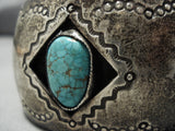 Tremendous Vintage Native American Navajo Green Spiderweb Turquoise Sterling Silver Bracelet Old-Nativo Arts