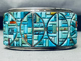 One Of The Most Intricate Ever Vintage Native American Navajo Turquoise Sterling Silver Bracelet-Nativo Arts