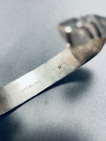 Important Vintage Native American Navajo Signed 7 Carico Lake Turquoise Sterling Silver Bracelet-Nativo Arts