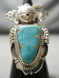 Tremendous Vintage Native American Navajo Kachina Turquoise Sterling Silver Ring-Nativo Arts