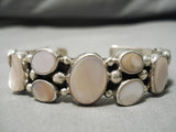 Important Vintage Native American Navajo Nakai Pink Shell Sterling Silver Bracelet-Nativo Arts