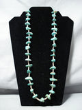 Native American Striking Vintage Santo Domingo Royston Turquoise Heishi Sterling Silver Necklace-Nativo Arts