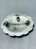 Kirk Smith Very Important Vintage Native American Navajo Turquoise Sterling Silver Pin-Nativo Arts