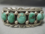 Museum Vintage Native American Navajo Damale Turquoise Sterling Silver Bracelet Old-Nativo Arts