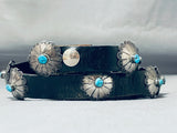 Spectacular Vintage Native American Navajo Old Kingman Turquoise Sterling Silver Concho Belt-Nativo Arts
