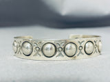 Advanced Work Al Cleveland Native American Navajo Signed Sterling Silver Solid Bracelet-Nativo Arts