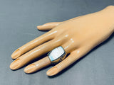 Thicker Vintage Native American Navajo Inlay Turquoise Sterling Silver Ring-Nativo Arts