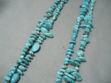 Magnificent Navajo Turquoise Sterling Silver Necklace Native American L-o-n-g-Nativo Arts