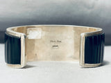Best Vintage Native American Navajo Chris Tom Turquoise Sterling Silver Onyx Bracelet-Nativo Arts