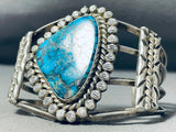 Important Vintage Native American Navajo Blue Diamond Turquoise Sterling Silver Bracelet-Nativo Arts