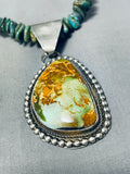 Fabulous Native American Navajo Royston Turquoise Sterling Silver Necklace Signed-Nativo Arts