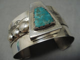 Important Andy Marion Vintage Native American Navajo Sterling Silver Turquoise Bracelet-Nativo Arts
