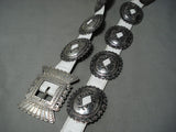 Women's Vintage Native American Navajo Sterling Silver White Belt Concho Belt-Nativo Arts