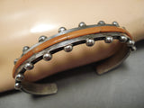 Striking Native American Navajo Inlay Coral Native American Bracelet Old-Nativo Arts