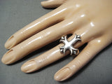 Superlative Navajo Sterling Silver Cross Ring Native American-Nativo Arts