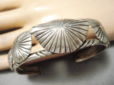 Hand Tooled Vintage Native American Navajo Concho Sterling Silver Bracelet Old-Nativo Arts