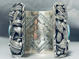 Strong Buffalo 241 Grams Native American Turquoise Sterling Silver Bracelet-Nativo Arts