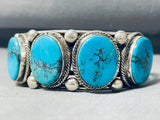 108 Grams Heavy Native American Navajo Spiderweb Turquoise Sterling Silver Bracelet-Nativo Arts