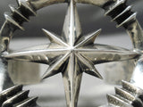 Important Vintage Native American Navajo North Star Aaron Anderson Sterling Silver Bracelet-Nativo Arts