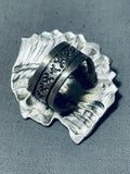 Breathtaking San Felipe Old Kingman Turquoise Sterling Silver Chief Ring-Nativo Arts