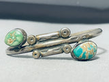 Superior Vintage Native American Navajo Damale Turquoise Sterling Silver Bracelet-Nativo Arts