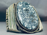 Best Native American Navajo New Lander Blue Turquoise Sterling Silver Bracelet- Wow-Nativo Arts