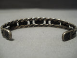 Earlier 1900's Vintage Native American Navajo Cerrillos Turquoise Sterling Silver Bracelet Old-Nativo Arts