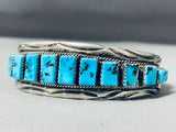 Amazing Vintage Native American Navajo Morenci Turquoise Sterling Silver Bracelet Thomas Tso-Nativo Arts